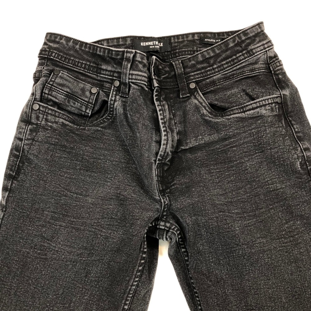 Kenneth Cole New York Mens Athletic Fit Black Jeans 30x30 Stretch Denim